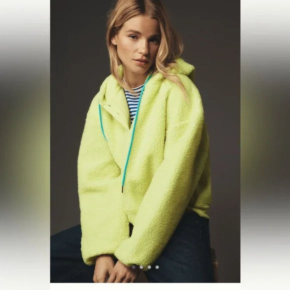 Anthropologie NWT vibrant fleece hoodie, Sz X-Sm, super fun! Crop style. - Picture 1 of 14